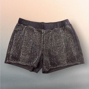 Beaded Black Nena Shorts Satin Lined Size M